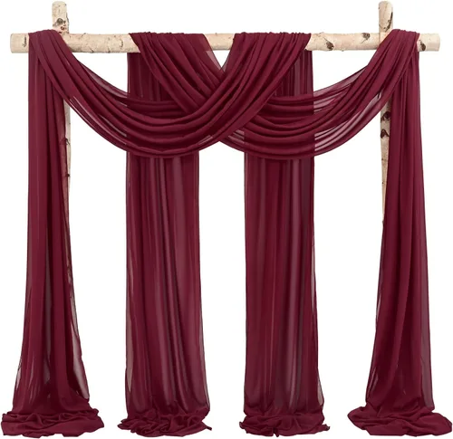 Vista 28 de Tela para Cubrir Arco de Boda, 4 Paneles 71 cm x 6,1 m Telas para Arco de Boda Azul Bebé para Ceremonia, Telas de Gasa para Decoración de Arco