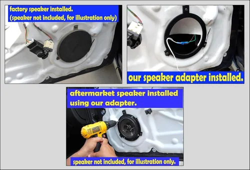 Vista 2 de SAK011_55-1 par de anillos espaciadores adaptadores de altavoz, compatible con Chrysler, Dodge y Jeep, 1 par