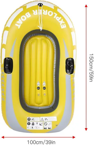 Vista 2 de Balsas inflables de PVC Kayak Canoa 1 persona Remo Aire Barco Pesca Buceo a la deriva