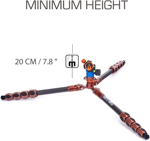 Vista 6 de 3 Legged Thing Albert Kit 2.0 - Sistema de trípode compacto de fibra de carbono con cabezal de bola AirHed Pro, bronce tierra (ALBERTKIT2)