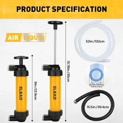 Vista 3 de Bomba de sifón de gas para gasolina, bomba de transferencia de líquido multiuso, bombas de sifón de líquido de aceite, herramienta de sifón