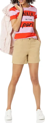 Vista 6 de Tienda Essentials - Camiseta de manga corta con cuello redondo y ajuste clásico para mujer, paquete múltiple