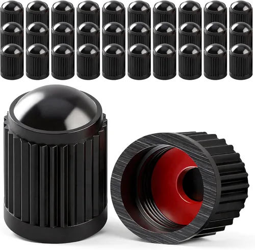 Vista 31 de 10 piezas de tapas de válvula de neumático TPMS con vástago largo, tapas de válvula de rueda de plástico negro para TPMS TR20008, tapas de vástago