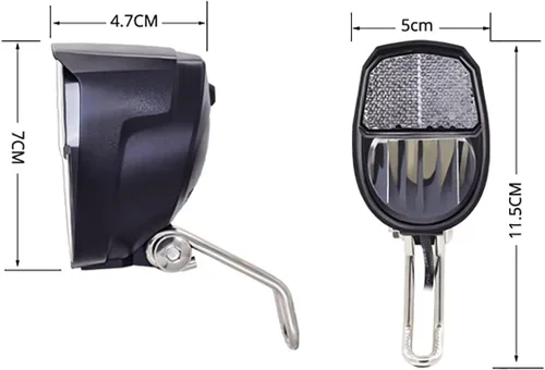 Vista 4 de Dynamo - Juego de luces delanteras para bicicleta, entrada AC, 6 V, 3 W, Dynamo, faros LED, accesorios para bicicleta, color negro