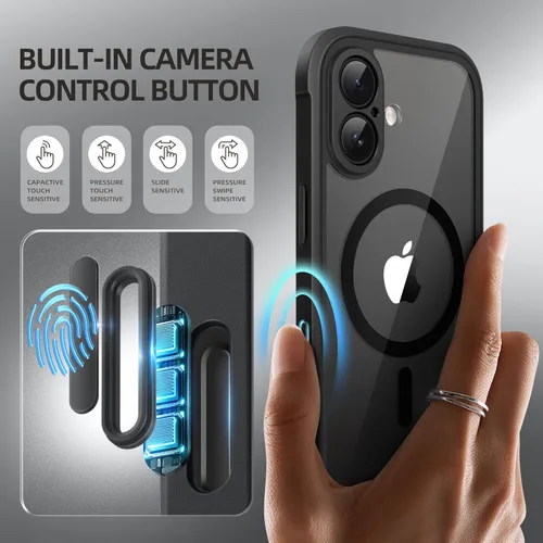 Vista 8 de BERFY Funda para iPhone 17, compatible con MagSafe, protector de pantalla de privacidad integrado y protección de cámara, antiespía de cuerpo