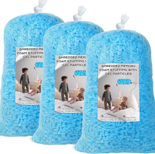 Vista 12 de Relleno de puf, relleno de espuma viscoelástica triturada de 5 libras, relleno de silla de puf, recarga de relleno para puf, relleno de saco