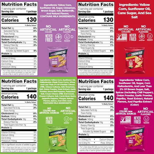 Vista 12 de PopCorners Snacks sin gluten, paquete variado de 3 sabores, bolsas de 1 onza (paquete de 20)