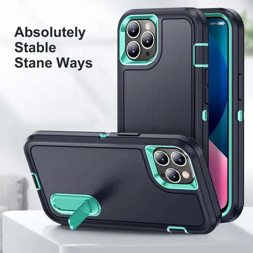 Vista 5 de AFARER Funda para iPhone 11 Pro Max con soporte, grado militar a prueba de golpes tres capas resistentes a las caídas, funda compatible con iPhone