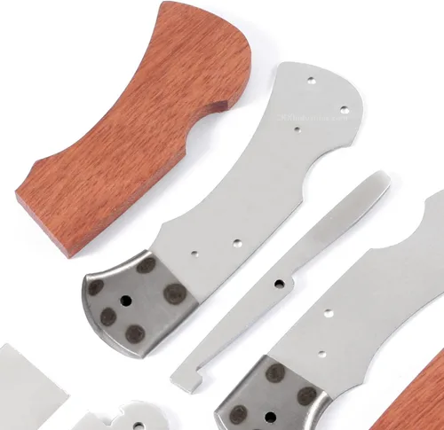 Vista 4 de EZSMITH Kit de fabricación de cuchillos – Ranger Lockback – Serie de cuchillos plegables de bricolaje – (kit de piezas)