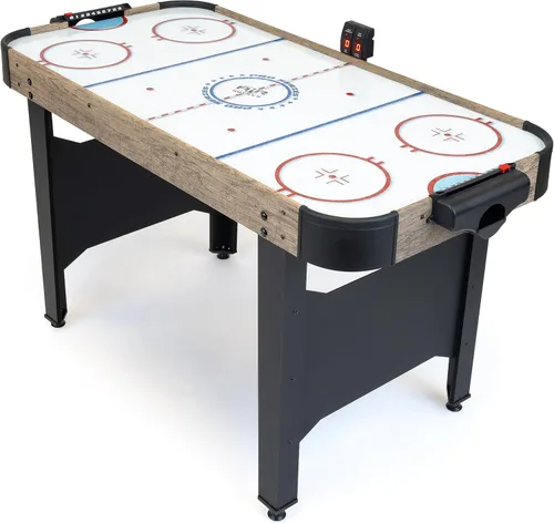 Vista 8 de GoSports Mesa de Arcade de Air Hockey de 48 Pulgadas - Roble o Negro - Incluye 2 Empujadores, 3 Discos, Motor AC y Marcador LED