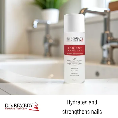 Vista 3 de Dr.'s Remedy Removedor de esmalte de uñas orgánico, fortalecedor natural y vegetal para uñas y cutículas, no tóxico, hidratante e hidratante,
