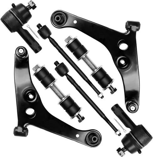 Juego de 8 piezas de brazo de control delantero inferior con rótula interior exterior barra de acoplamiento extremo de barra estabilizadora Kit de