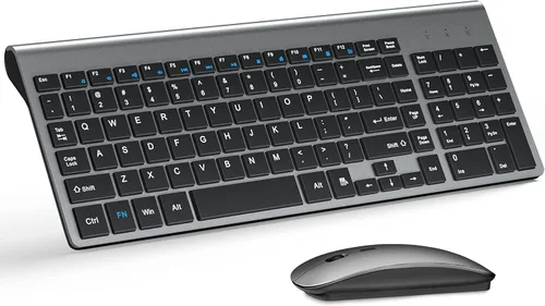 Vista 7 de TopMate Combo de teclado y mouse inalámbricos ultradelgados, mouse USB compacto silencioso de 2.4 G e interruptor de tijera con tapa, 2 pilas AA y 2