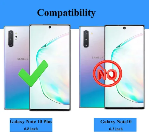 Vista 2 de Androgate Funda para Samsung Galaxy Note 10 Plus con protectores de pantalla HD, soporte de anillo de metal de grado militar, a prueba de caídas, a