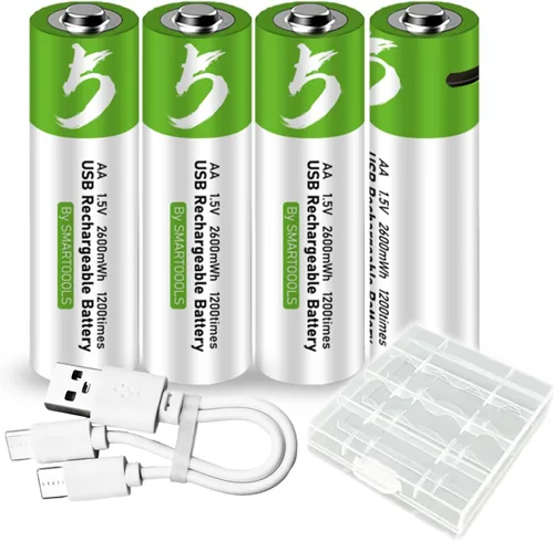 Vista 9 de Batería recargable de iones de litio USB D, batería D recargable de alta capacidad de 1.5 V 12000 mWh, carga rápida de 4 horas, 1200 ciclos
