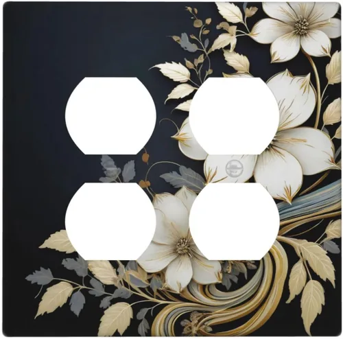 Vista 108 de Abstracto de Lujo Azul Dorado con Brillo de Mármol 1 Gang Cubiertas de Tomacorrientes Dúplex Decorativas Cubiertas de Interruptores de Luz