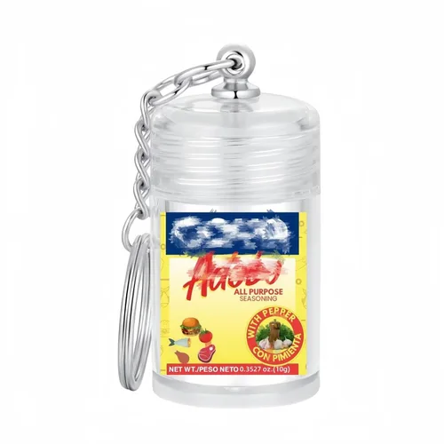 Mini Botella Llavero de Especias Adobo – Frasco de Especias Vacío de 1.8 Pulgadas con Tapa Agitandose – Envase Recargable de Viaje para Acampar,