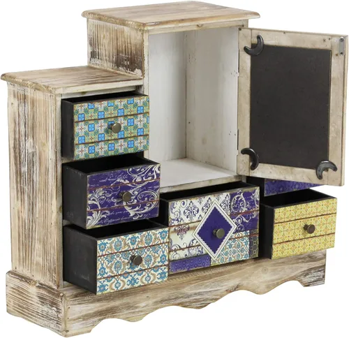 Vista 2 de Deco 79 Joyero rectangular de madera, 18 x 6 x 16 pulgadas, marrón claro