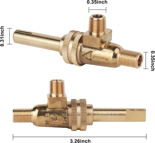 Vista 2 de 4418500200 Válvula de cocina de gas Jade Válvula de quemador de gas 1/8" Mpt X 3/8-27
