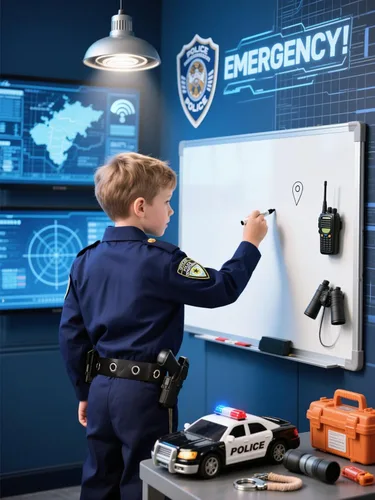 Vista 6 de Disfraz de policía para niños, disfraz de policía para Halloween, fiesta de cosplay