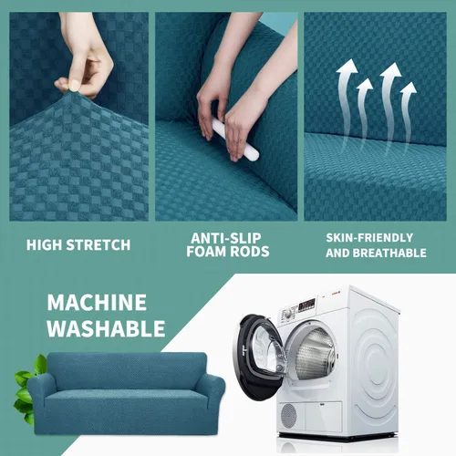 Vista 4 de YEMYHOM - Funda para sofá con diseño de jacquard, funda de gran elasticidad para sala de estar, funda de sillón a prueba de perros y gatos