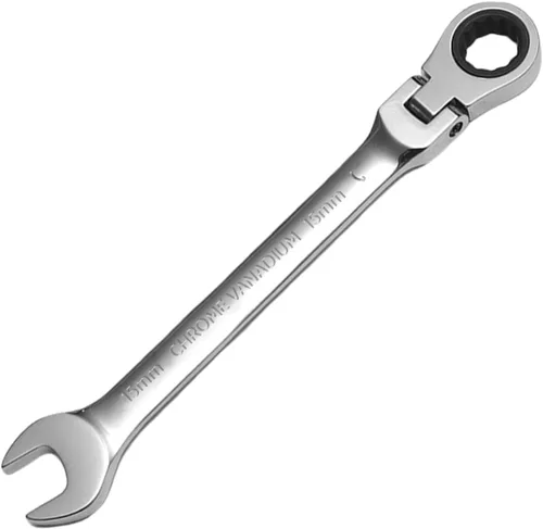 Vista 19 de WISEUP Llave de trinquete, llave CR-V de acero al cromo-vanadio de 0.315 in, llaves combinadas ajustables de 180 °, llave de trinquete de doble