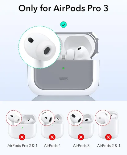 Vista 2 de ESR Funda para AirPods Pro 3, Compatible con Funda de AirPods Pro de 3ª Generación (2025), Compatible con MagSafe, Cubierta de Protección Completa