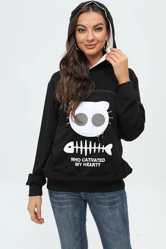 Vista 3 de BOMBAXCEIBA Bolsa para mascotas con capucha para mascotas pequeña, bolsa para perros y gatos, sudadera con capucha y bolsillo de canguro, con orejas