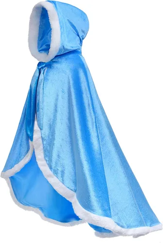 Party Chili Fur Princess Hooded Cape Cloaks Costume for Girls Dress Up