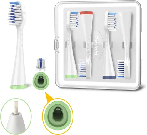 Vista 2 de Cabezales de repuesto para cepillo de dientes Waterpik Complete Care 5.0/9.0 (CC-01/WP-861), STRB-4WW, (paquete de 4, blanco)