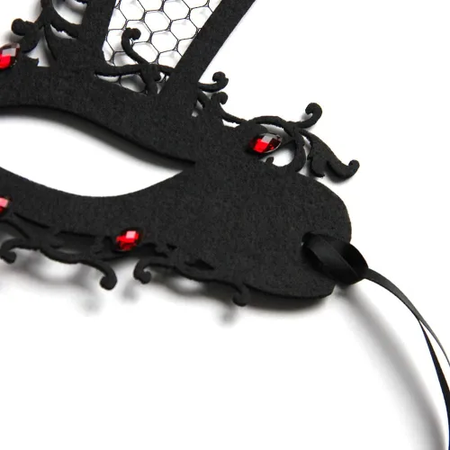 Vista 3 de Máscara de Halloween para mujer, máscara de media cara de conejito de ciervo, araña, con velo, máscara de gasa para Halloween