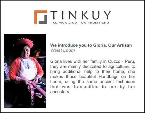 Vista 6 de Perú tejido hecho a mano bolsos de telar monedero