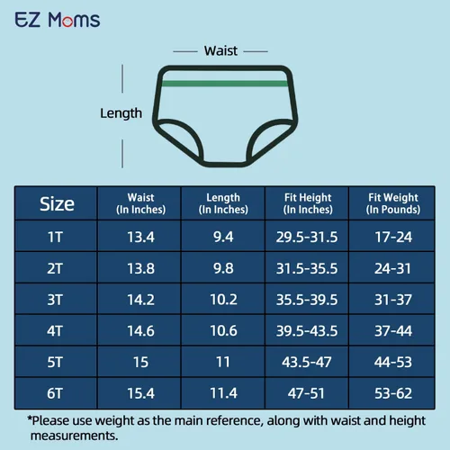 Vista 6 de EZ Moms Paquete de 6 unidades de ropa interior de plástico suave para niños pequeños, funda de pañales reutilizable para bebé, fundas de ropa