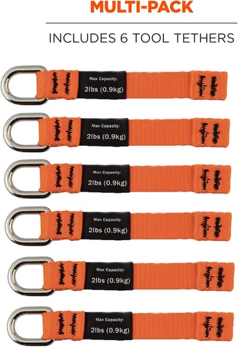 Vista 6 de Ergodyne Squids 3700 - Accesorios de cola para herramientas de red, paquete de 6, 2 libras, longitud media 4.5, naranja