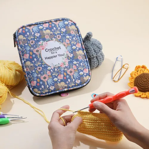 Vista 6 de KOKNIT Kit profesional de ganchillo, 9 ganchos de ganchillo ergonómicos de agarre suave, 14 ganchos de ganchillo de aluminio completo con funda