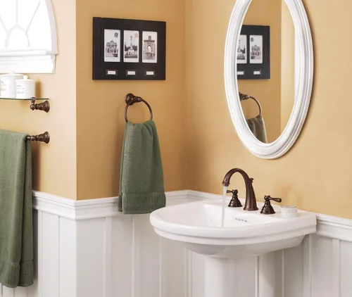 Vista 2 de Moen T6125 Kingsley llave para baño de arco alto y dos mangos, T6125WR