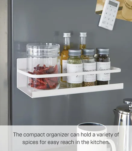 Vista 4 de YAMAZAKI home 2410 Especiero magnético, color blanco.