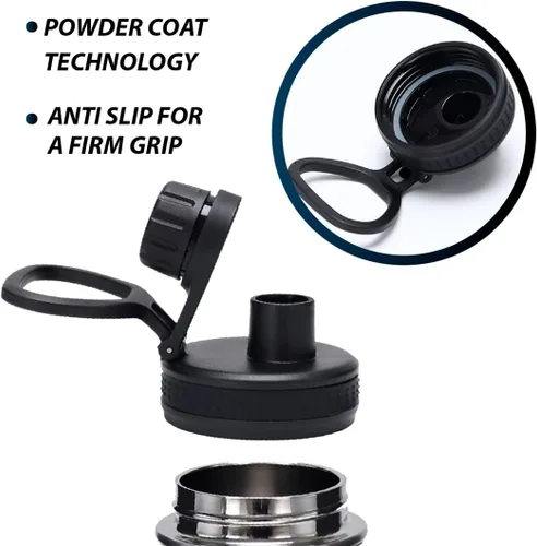 Vista 3 de Botella de agua aislada al vacío de acero inoxidable con tapa de boquilla para deportes y viajes, sin BPA, 16 onzas, duradera y perfecta