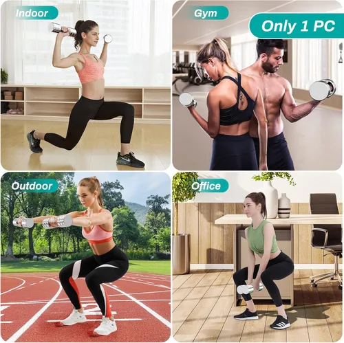 Vista 8 de LIFERUN Single Steel Adjustable Dumbbell, 5/10/15lb Free Weight Single Dumbbell, Non-Slip and Comfortable Foam Handle, Adjustable Single Dumbbell