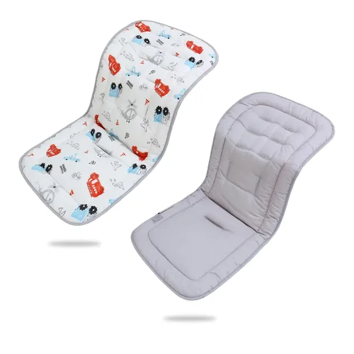Vista 17 de Cojín para cochecito de bebé, inserto de asiento de automóvil infantil - reversible, universal, transpirable y suave, alfombrilla para cochecito