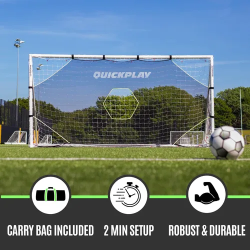 Vista 2 de QUICKPLAY Target Net Lite con 5 zonas de objetivo Practica disparos y precisión de pases Marco de portería de fútbol no incluido