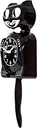 Vista 3 de Reloj de gatito pequeño Kit Cat Klock clásico negro (incluye batería)