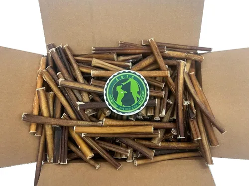Vista 5 de Bully Sticks para perros Palitos de pizza naturales de larga duración Pizzle de carne de un solo ingrediente Golosinas para perros
