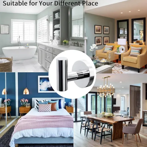 Vista 7 de Kruodop Ganchos para toallas de baño, 2 paquetes de soporte para toallas de pared, gancho negro mate para bata de pared, gancho de acero inoxidable