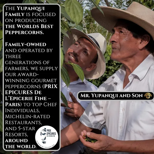 Vista 6 de YUPANQUI Molinillo manual de pimienta negra, recargable, 3.5 onzas, galardonado, grano de pimienta gourmet negro IMPERIAL, el mejor molinillo