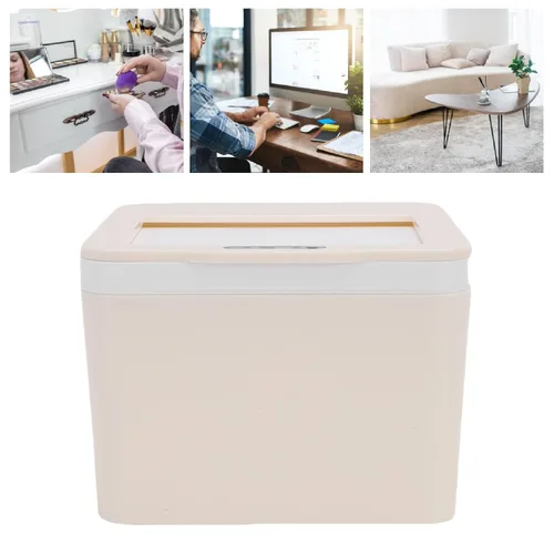 Vista 7 de AUNMAS Papelera de escritorio con sensor automático sin contacto de 4 litros con sensor inteligente con tapa eléctrica para oficina, baño, coche