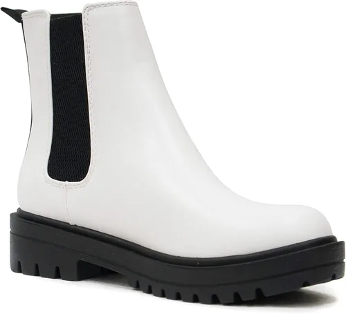 Vista 4 de Soda Pilot - Botines Chelsea de tacón bajo para mujer, modernos, con doble elástico