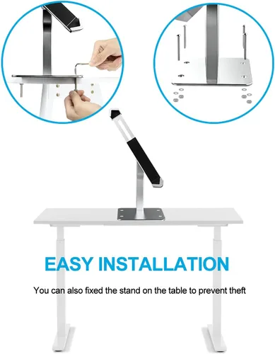 Vista 6 de woleyi Anti-Theft Desktop Tablet Kiosk Stand Holder, Heavy Duty Countertop Tablet POS Display Mount with Security Lock and Key, Compatible iPad