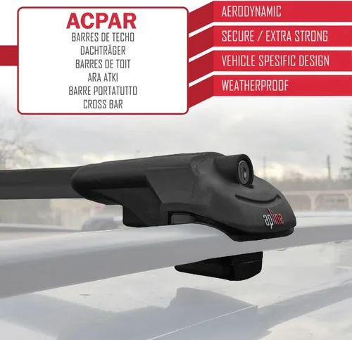 Vista 8 de Compatible con Nissan X-Trail 3 (T32) 2014-2021 ACE-1 Barra transversal de aluminio negro 3 barras