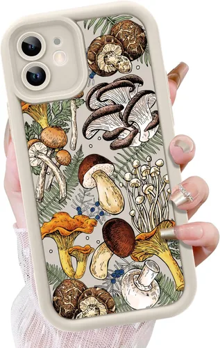 Vista 34 de KANGHAR - Funda negra para iPhone 7/8/SE, diseño de arte de hongos lindo, TPU suave, a prueba de golpes, funda protectora para mujeres y niñas